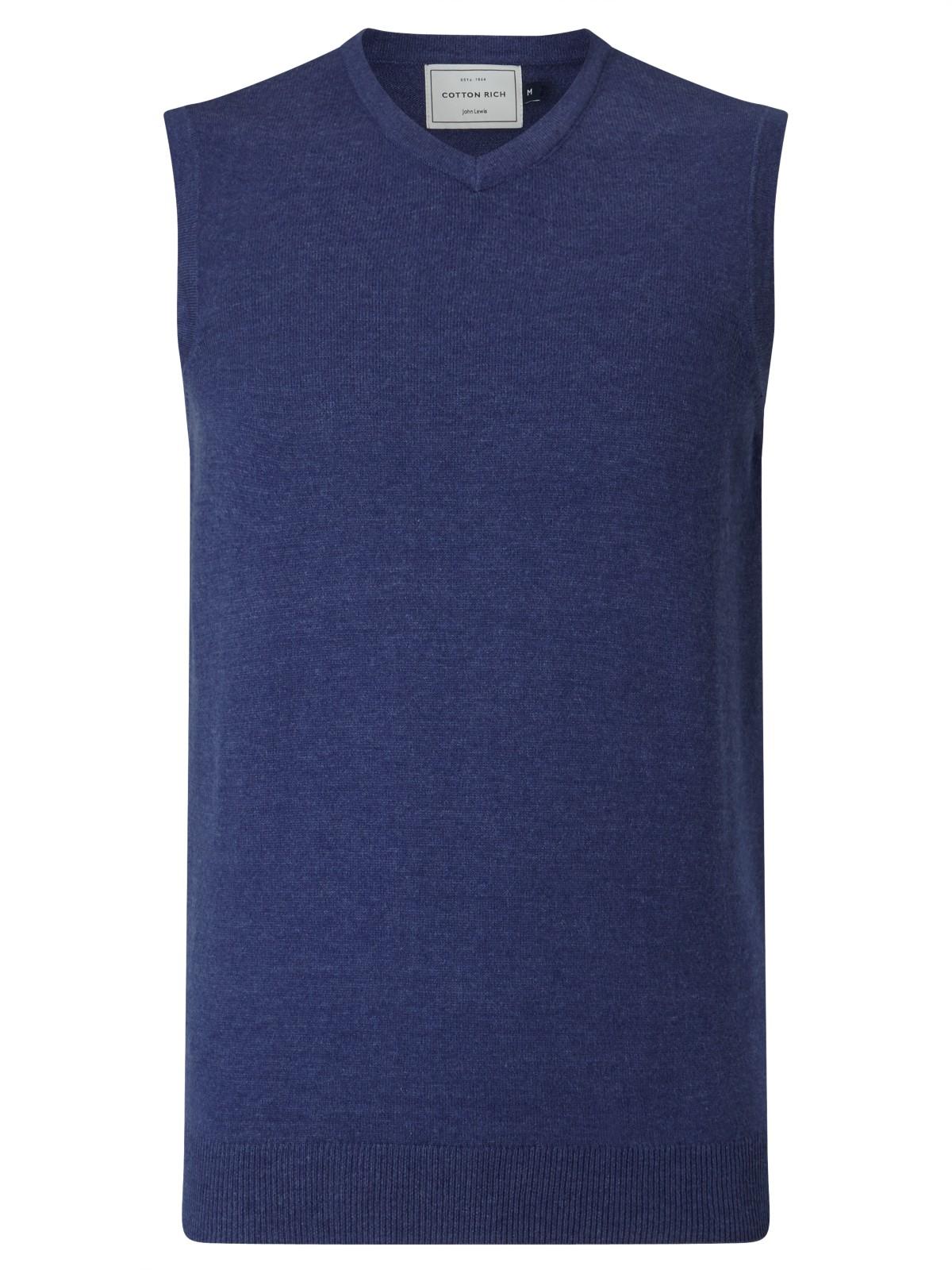 John Lewis Cotton Rich Sleeveless Jumper in Blue for Men Lyst